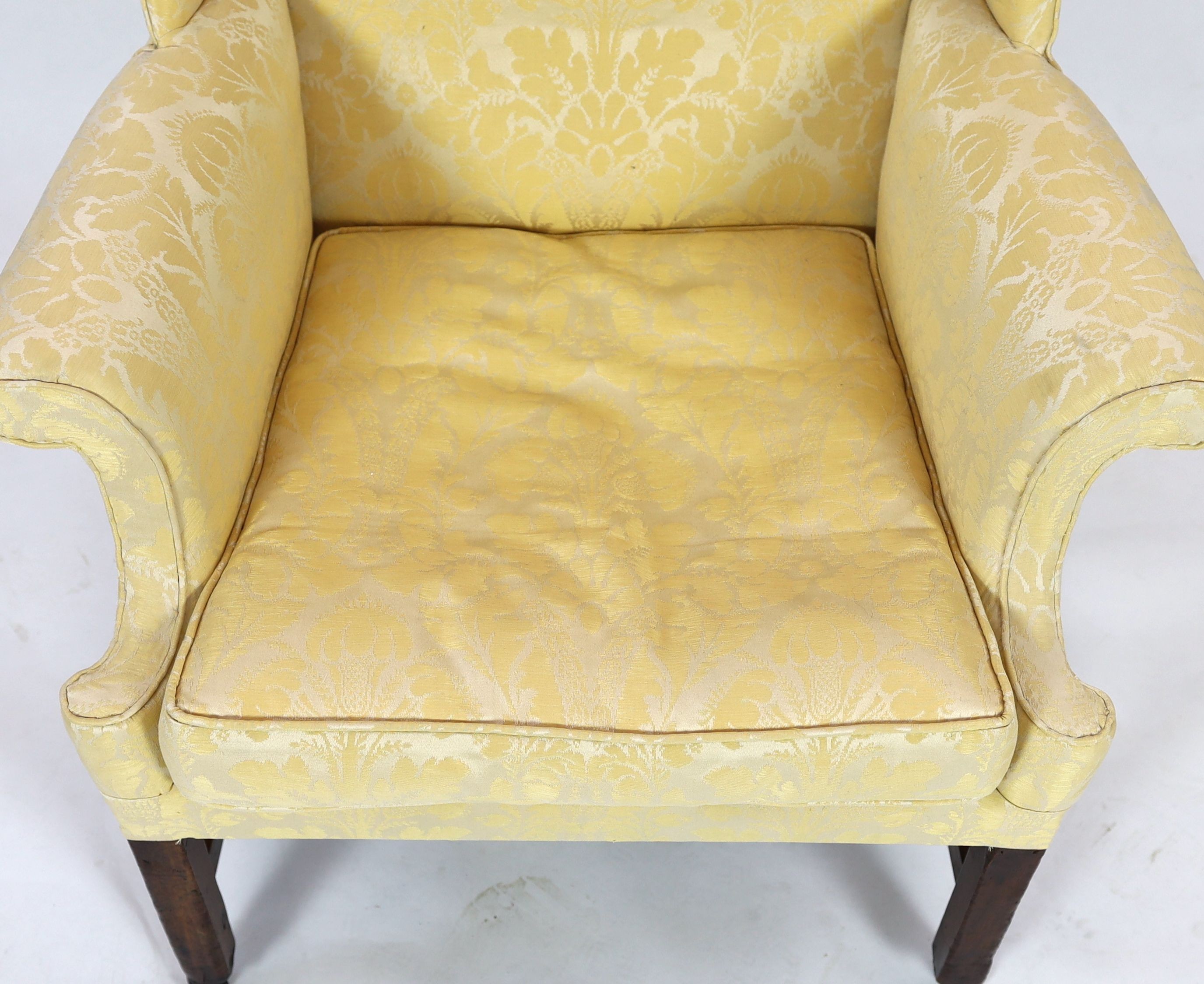 A George III mahogany wing armchair, W.84cm D.80cm H.124cm